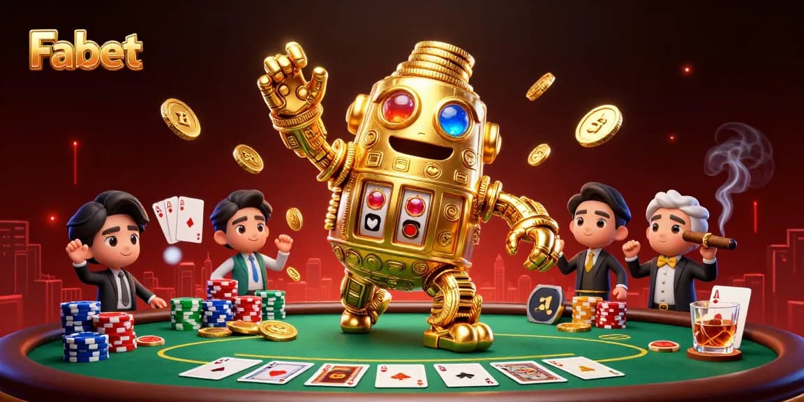 Experience thrilling poker action with Fa bet in this vibrant casino scene filled with gold!