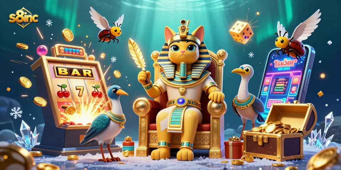Experience the thrill of winning at s8inc with a dynamic casino scene featuring jackpot elements and vibrant characters.