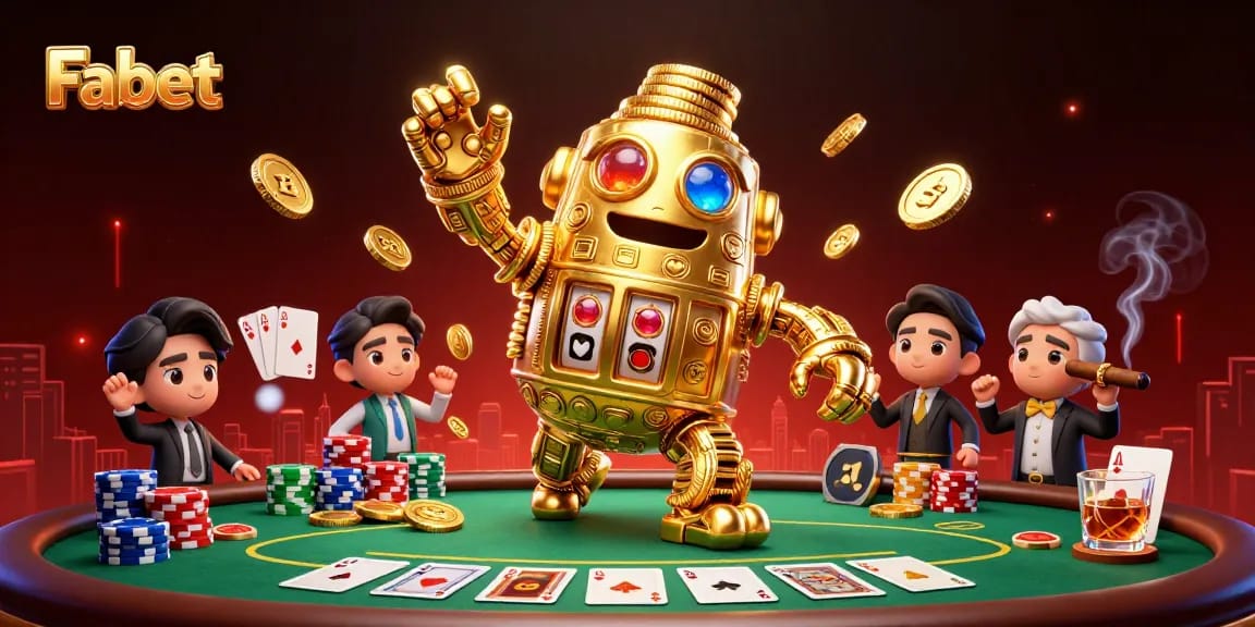 Experience thrilling poker action with Fa bet in this vibrant casino scene filled with gold!