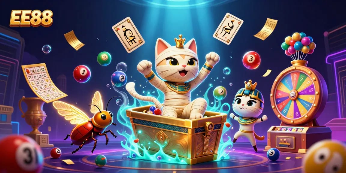 Experience thrilling games at EE88 with vibrant characters and dynamic lottery elements.