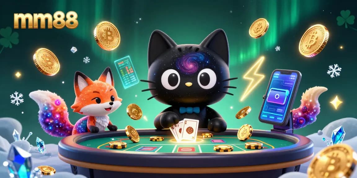 Experience the cosmic allure of mm88 with a black hole cat capturing casino luck in style.