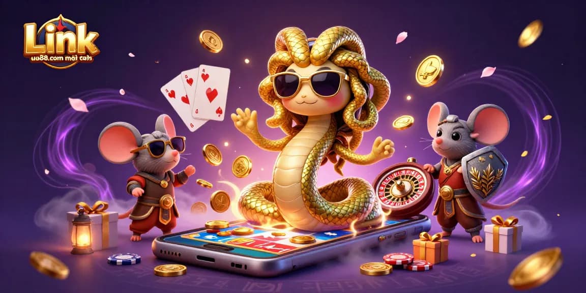Chơi game cá cược tại Link uu88.com mới nhất với Medusa và chiến binh chuột đầy màu sắc.