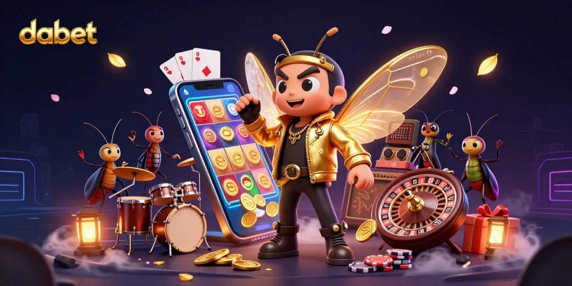 dabet players enjoying vibrant slots with a cicada rock star performance in a well-crafted scene.