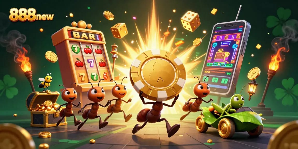 Join the 888new ants in their thrilling heist for golden poker chips among bursting jackpots.