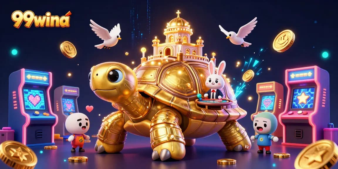 Experience thrilling gaming adventures with 99wina, featuring vibrant 3D casino scenes and animated characters.