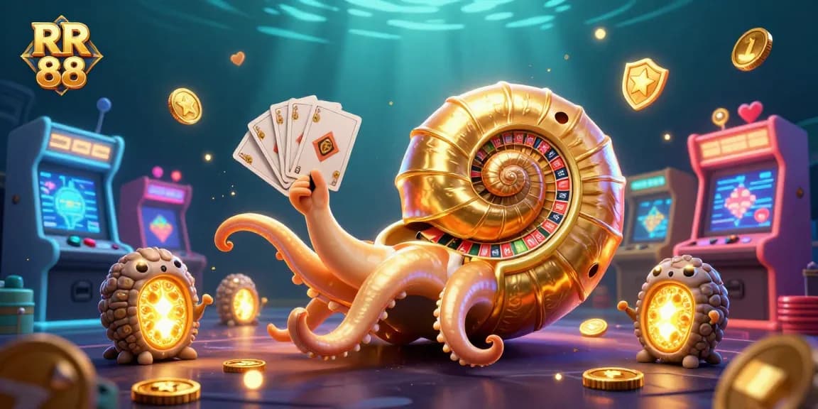 Experience thrilling gameplay at RR 88 with the vibrant casino scene featuring a giant nautilus and glowing treasures.
