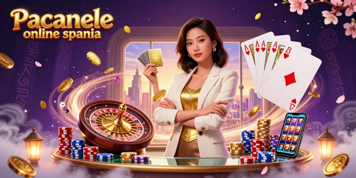 Play Pacanele online spania with exciting games and captivating visuals in this stunning casino scene.