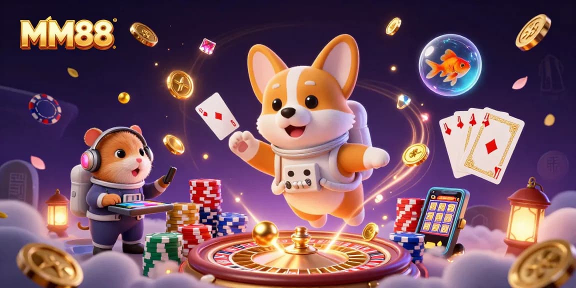 Experience the excitement at MM88 with vibrant 3D characters in a cosmic casino adventure!