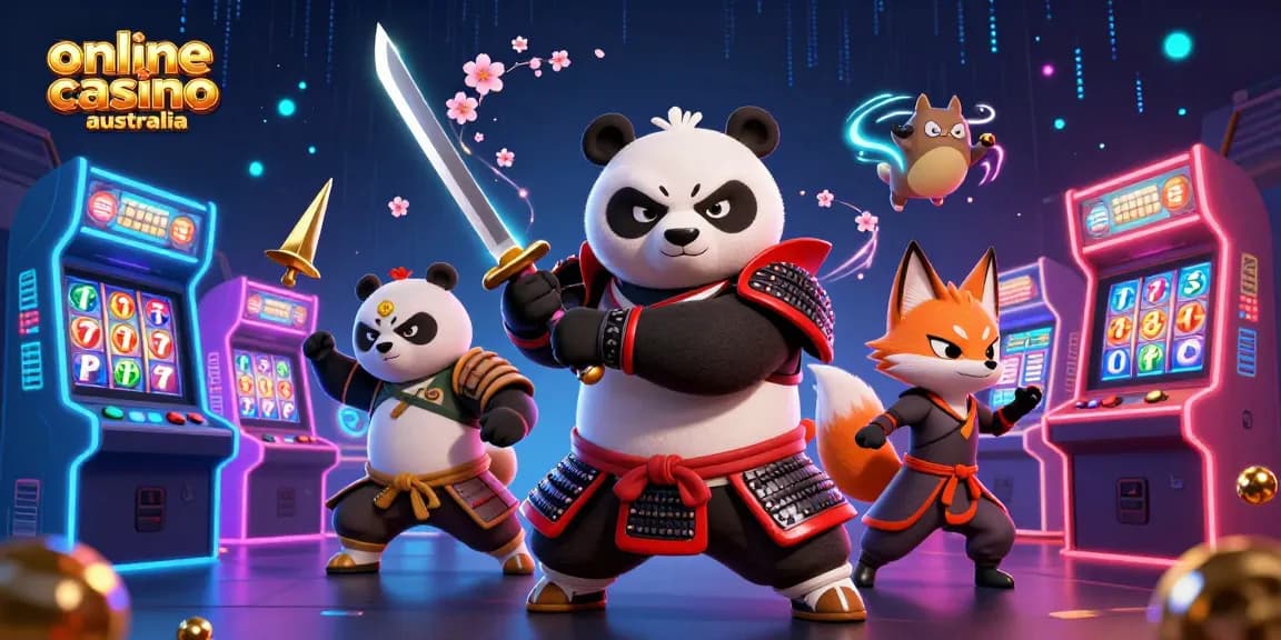 Experience the excitement of online casino Australia with this vibrant 3D illustration featuring unique characters.