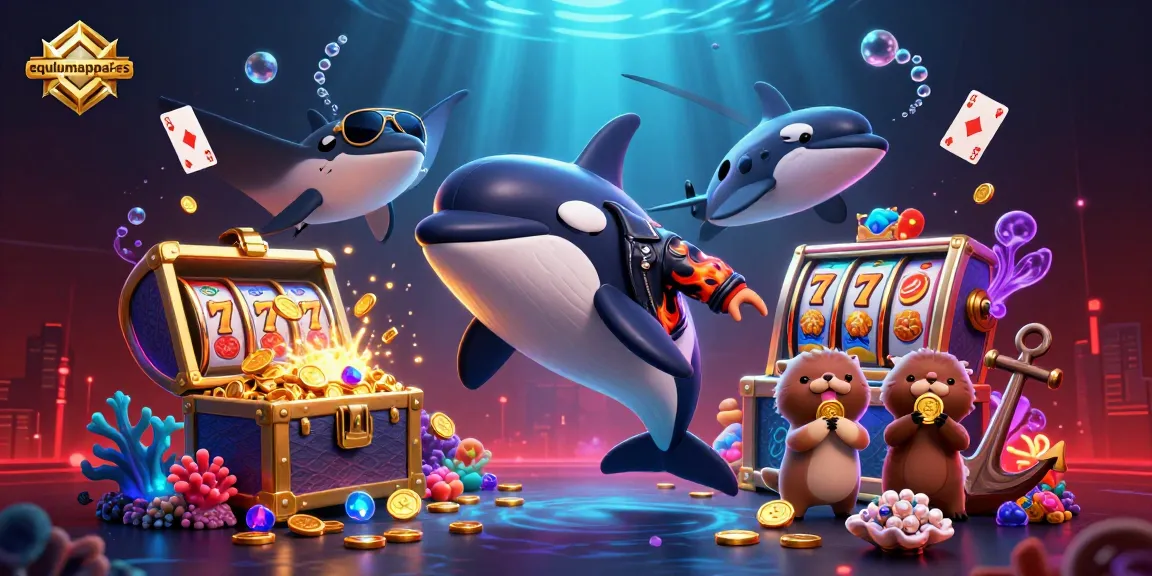Engage with equlumappai-es' thrilling casino adventure illustrated with vibrant underwater characters.
