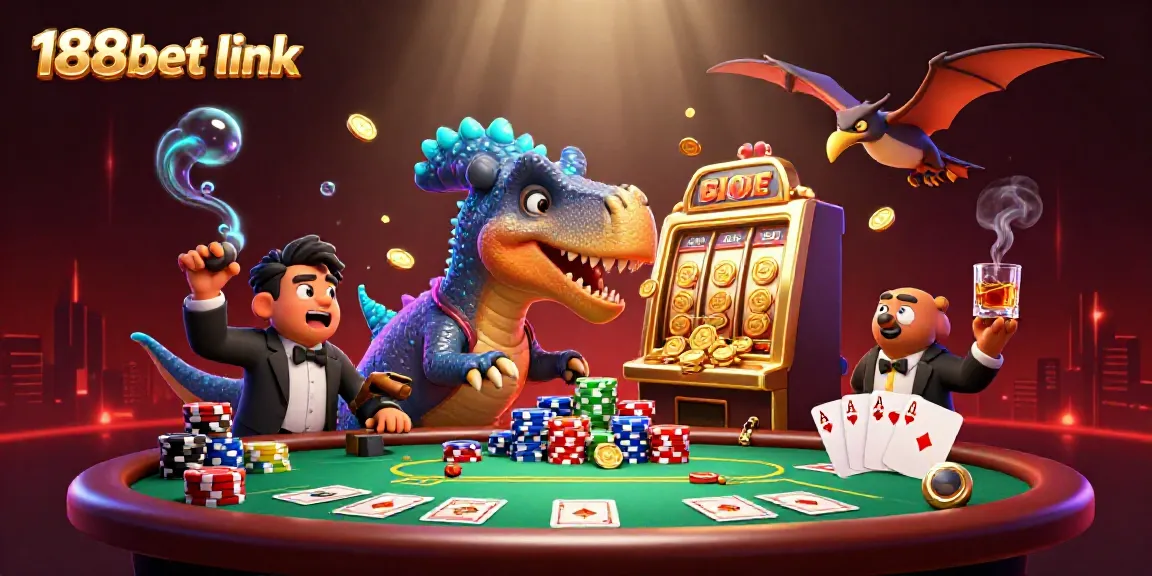 Experience the thrill of winning with the 188bet link in this vibrant 3D casino scene.