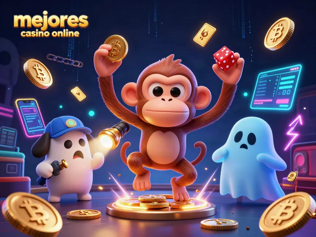 Gana en los mejores casinos online con una emocionante ilustración de un mono poltergeist y un perro cazador.
