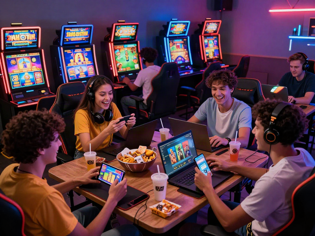 Players enjoying games at https://choinohu.vip/ in a lively and vibrant setting.