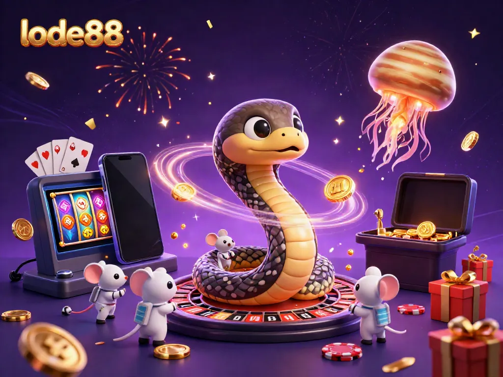 Engage with the lode88 universe as astronaut mice place bets on a roulette wheel made of Saturn's rings.