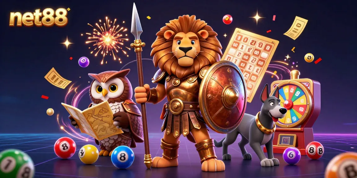 Engage with net88 as the Spartan lion leads a dynamic casino adventure amidst lottery thrills.