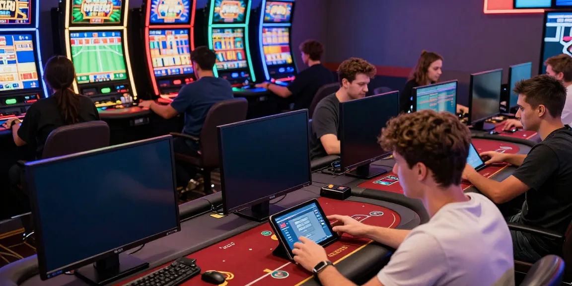 Engaging online gaming experience at https://nbet.group/ with diverse players in a vibrant lounge.