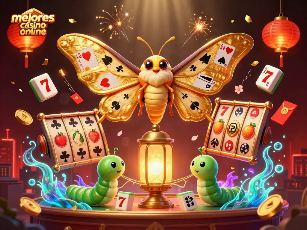 Conoce los mejores casinos online en una vibrante ilustración con elementos de juego.