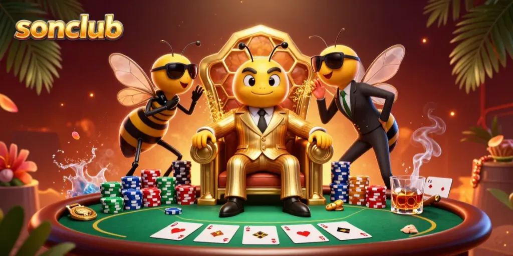 Experience the excitement of sonclub with a vibrant casino scene featuring playful characters and dynamic gameplay elements.